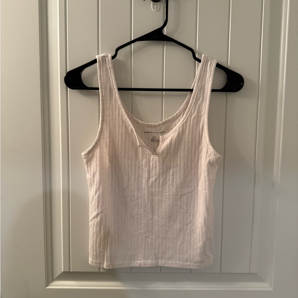 Women’s Cream Ribbed Tank Top